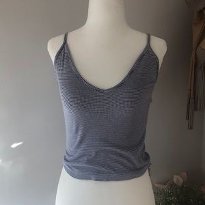 White and blue spaghetti tank